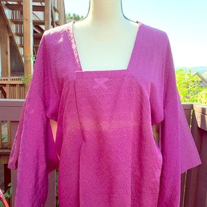 Vintage kimono Japan jacket designer silk purple